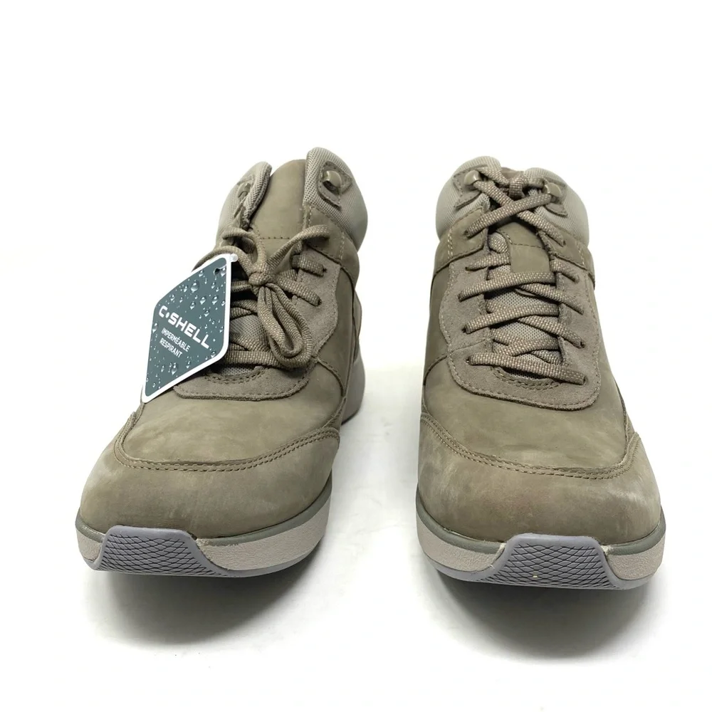 Clarks Wave 2.0 Mid Boots Sage Leather Women’s 10W New Waterproof Comfort